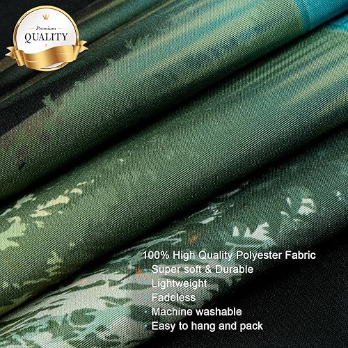 Miniatura 5 de Uspring Tapiz de bosque natural, tapiz de arte estético, tapiz de luna de montaña, tapiz para colgar en la pared, tapiz de paisaje grande para