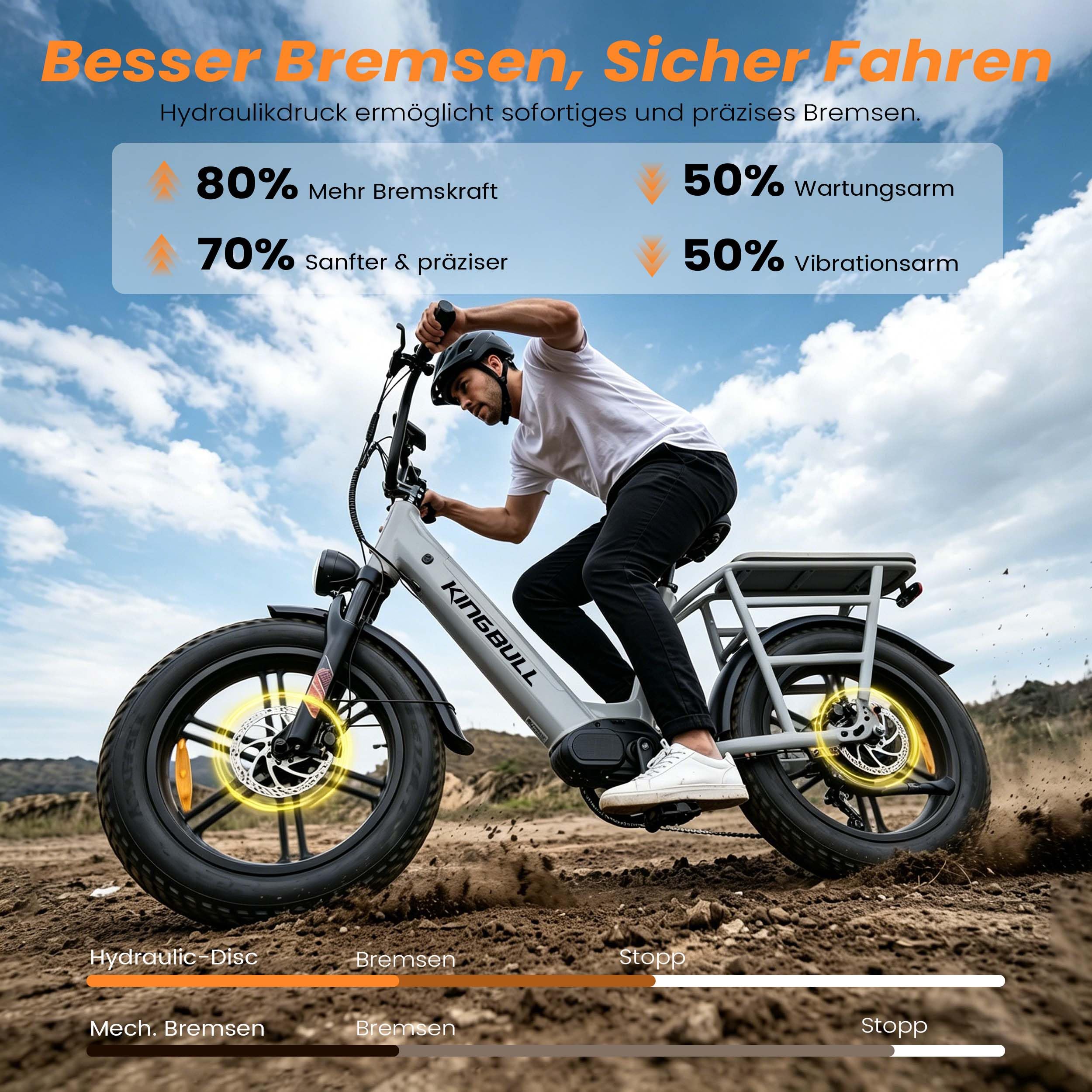 Elektric Cargo Bike Fat Tire E-Bike 20 Zoll 200kg Zuladung 960Wh, 25km/h Elektrofahrrad 100km Reichweite, Hydraulikbremsen für Erwachsene