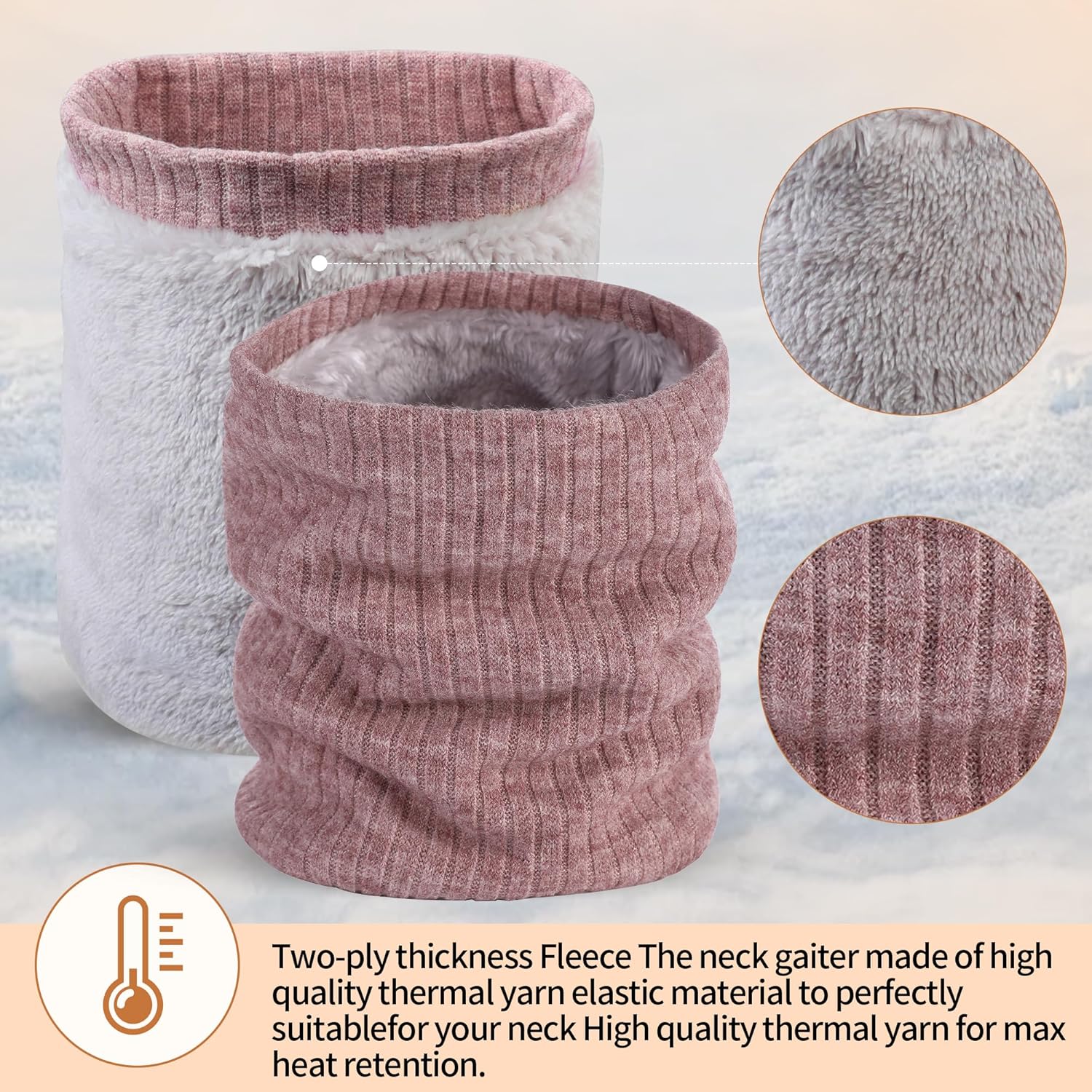 Pukavt Winter Knitted Neck Gaiter For Men And Women Neck Warmer Windproof Ski Mask Face Scarf for Cold Weather Outdoor Sports - Image 2