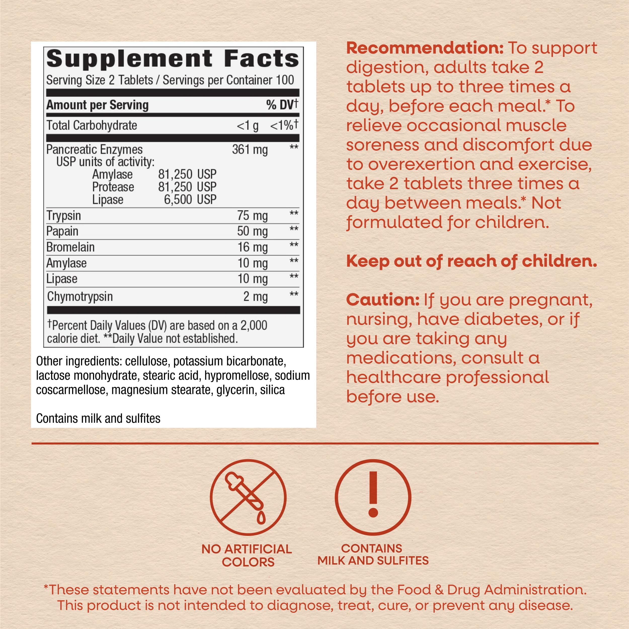 Nature's Way Mega-Zyme, Enzymes for Digestion & Muscle Recovery*(1), 200 ct — Amazon image 6