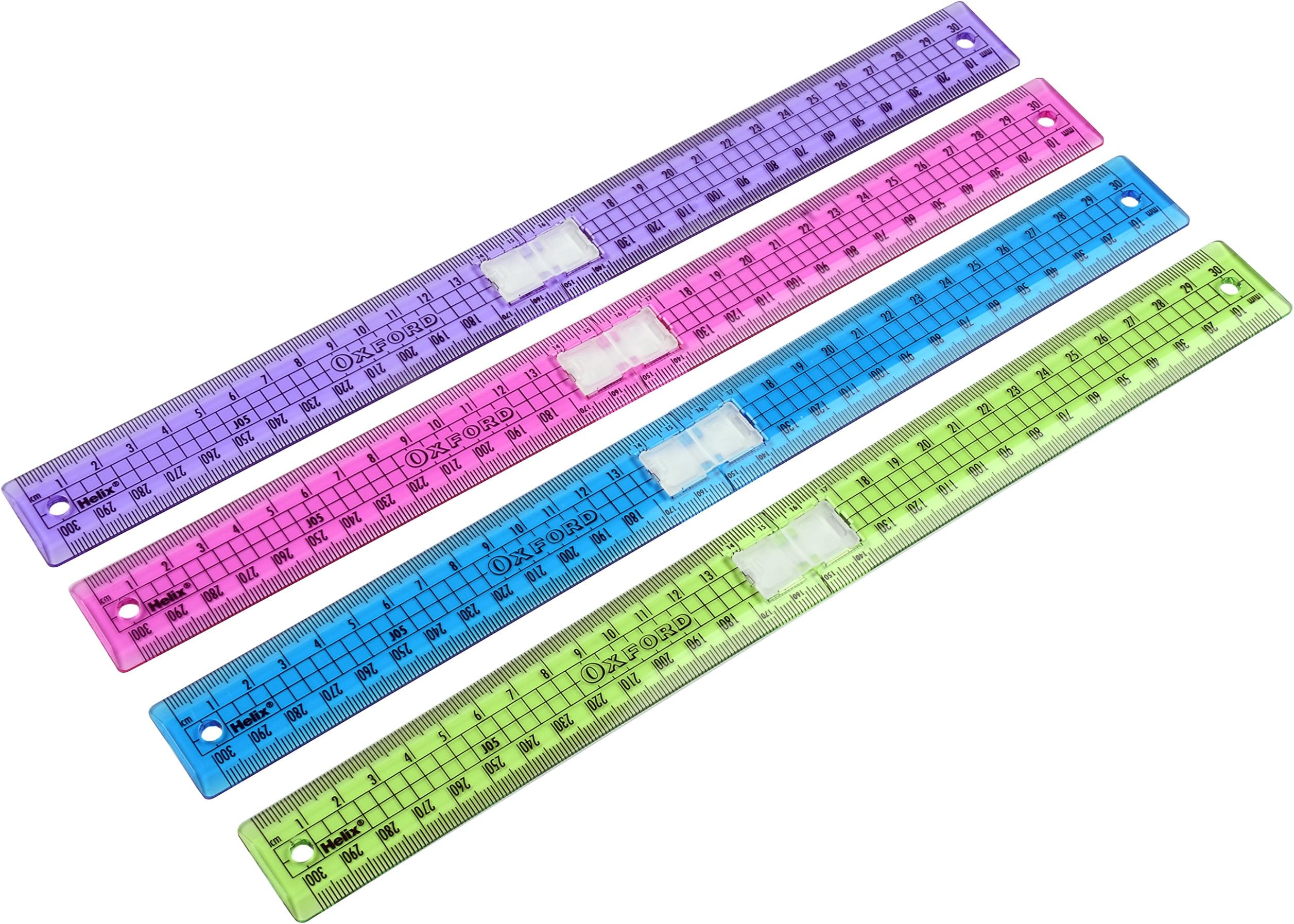 Helix Oxford Colours 30cm Folding Ruler (Assorted Colours, 1 Piece)
