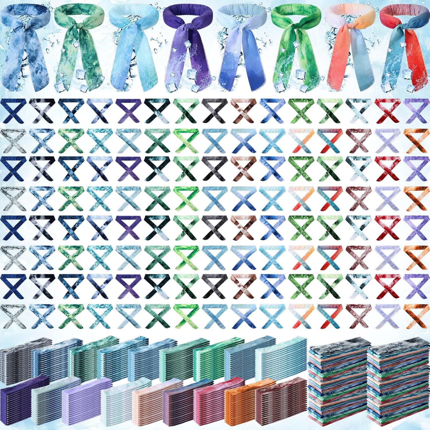 Lenwen 300 Pcs Cooling Neck Wraps Neck Cooler for Hot Weather Ice Cooling Scarf Bandana for Summer Women Men