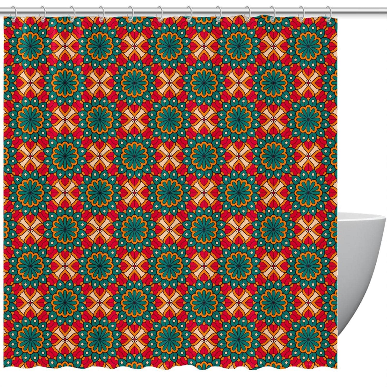 Rideau de douche imperméable coloré 66x73 cm pour petite douche