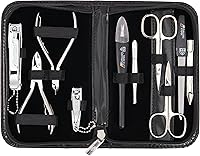 3 Swords Germany 10-Piece Professional Manicure Pedicure Set - German-Made Nail Care Kit with Leather Case & Gift Box