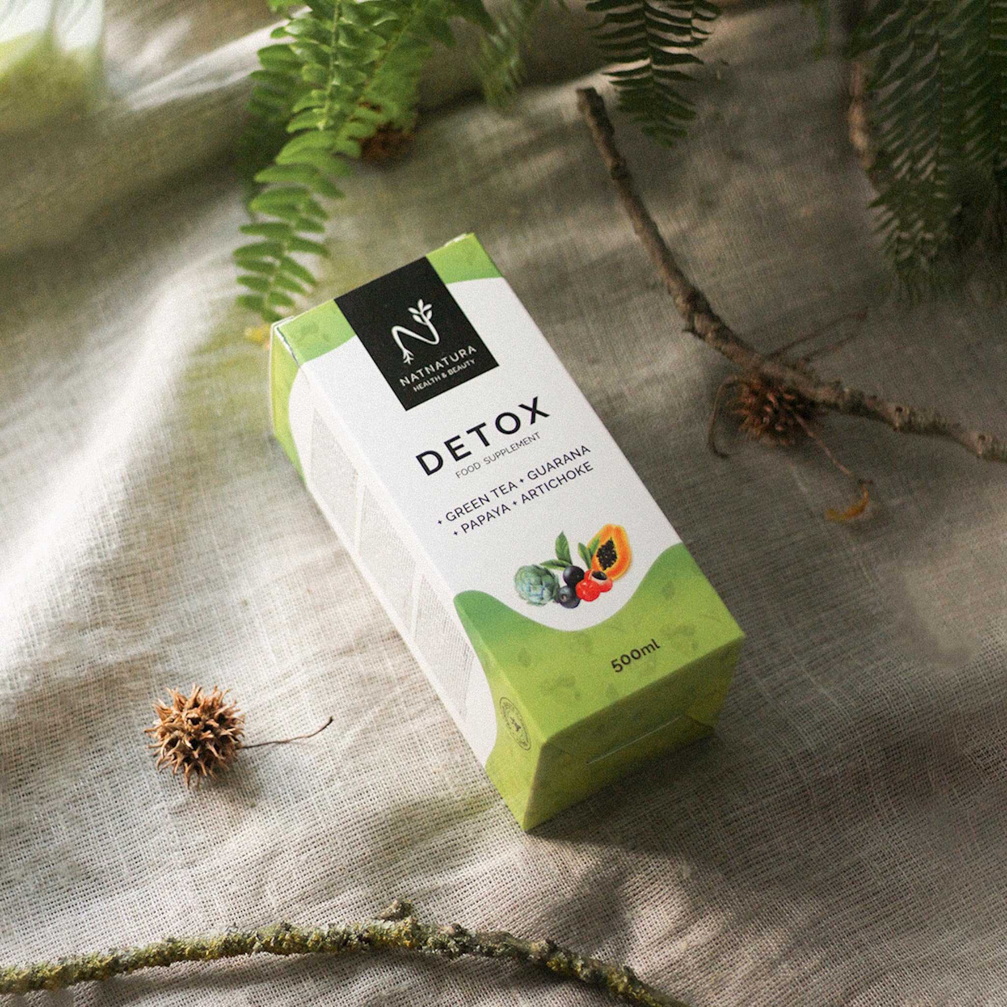 Detox Jarabe con extractos de plantas 500 ml | Sabor frutos rojos | Complemento alimenticio líquido | Vegano y sin gluten | Natnatura Health & Beauty