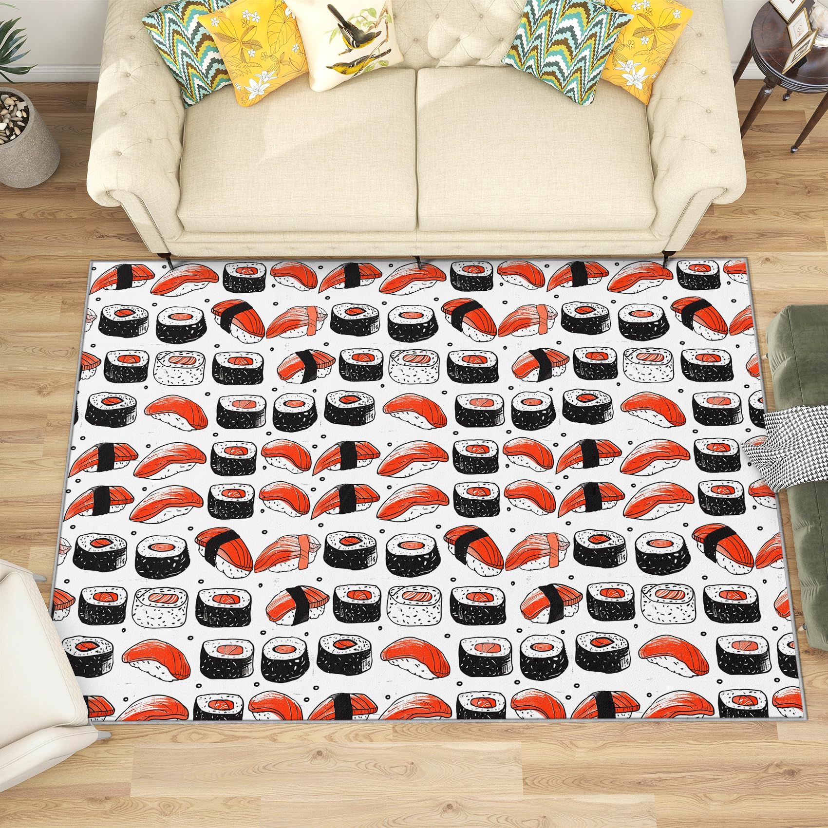 【SUSHIさん専用】カーペット Amazon.com: Generic 5x7 Rug, Sushi Rug Washable Non Slip Soft for