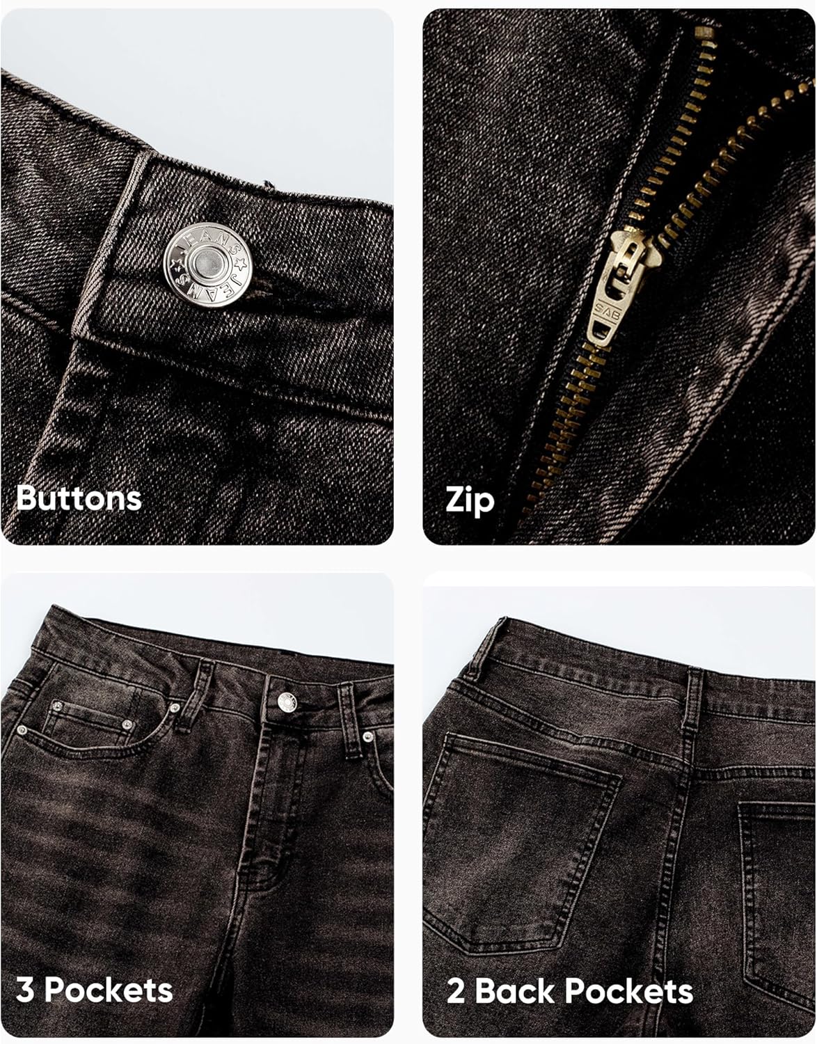 JMIERR Mens Jeans Regular Straight Fit Casual Stretch Denim Pants - Image 6