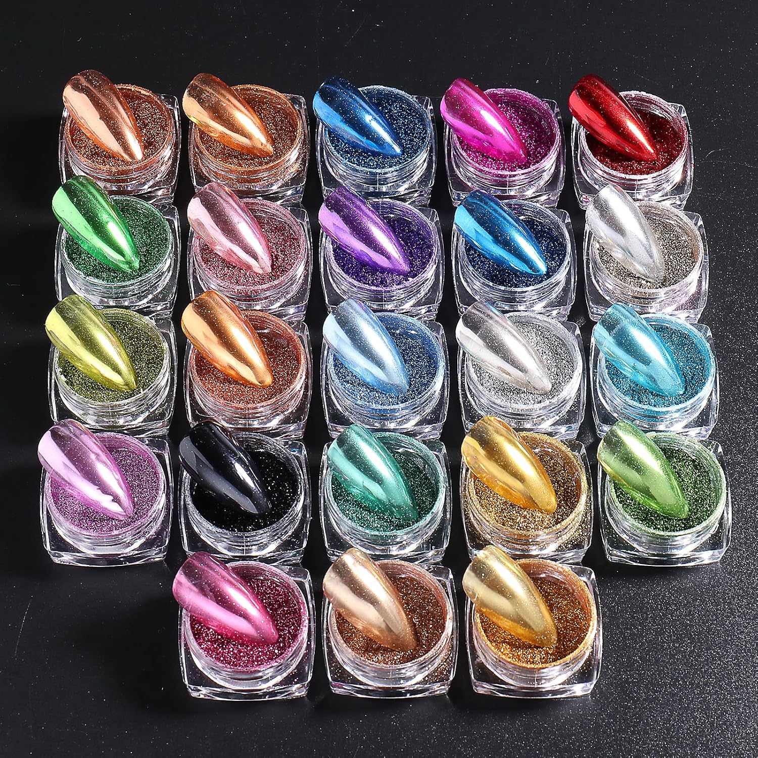 23 Color Chrome Nail Powder,10 Color Irregular Foil Flakes Glitter,Gold Flakes for Nails Decoration Art Holographic Chunky for Women Girls Manicure Supplies