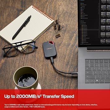 SanDisk Extreme Portable SSD 4TB, Up to 2000MB/s Transfer Speed(New Model)