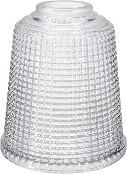 Aspen Creative 23526-60-1, Clear w/Grid Pattern Glass Shade for Lighting Fixture, Pendant, Vanity, Wall Light, Size 3-7/8" D x 5-1/8" H