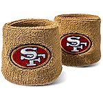 NFL San Francisco 49ers Franklin Sports San Fracisco 49ers Embroidered Wristbandsnfl Embroidered Wristbands, Gold, One Size