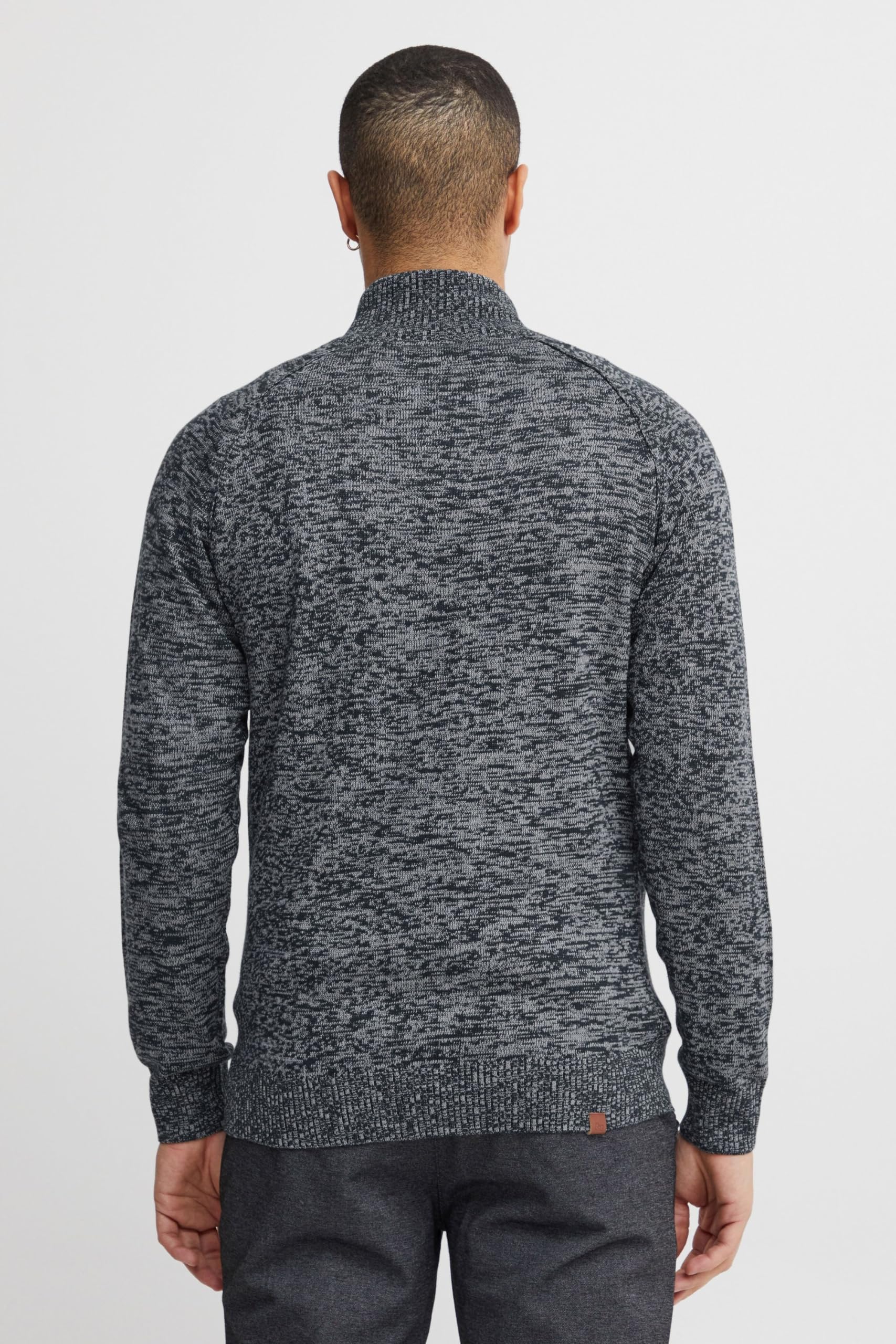 Blend BHDaniri Herren Strickjacke Cardigan Feinstrick mit Stehkragen Reißverschluss Rippbündchen Baumwollmischung Regular fit