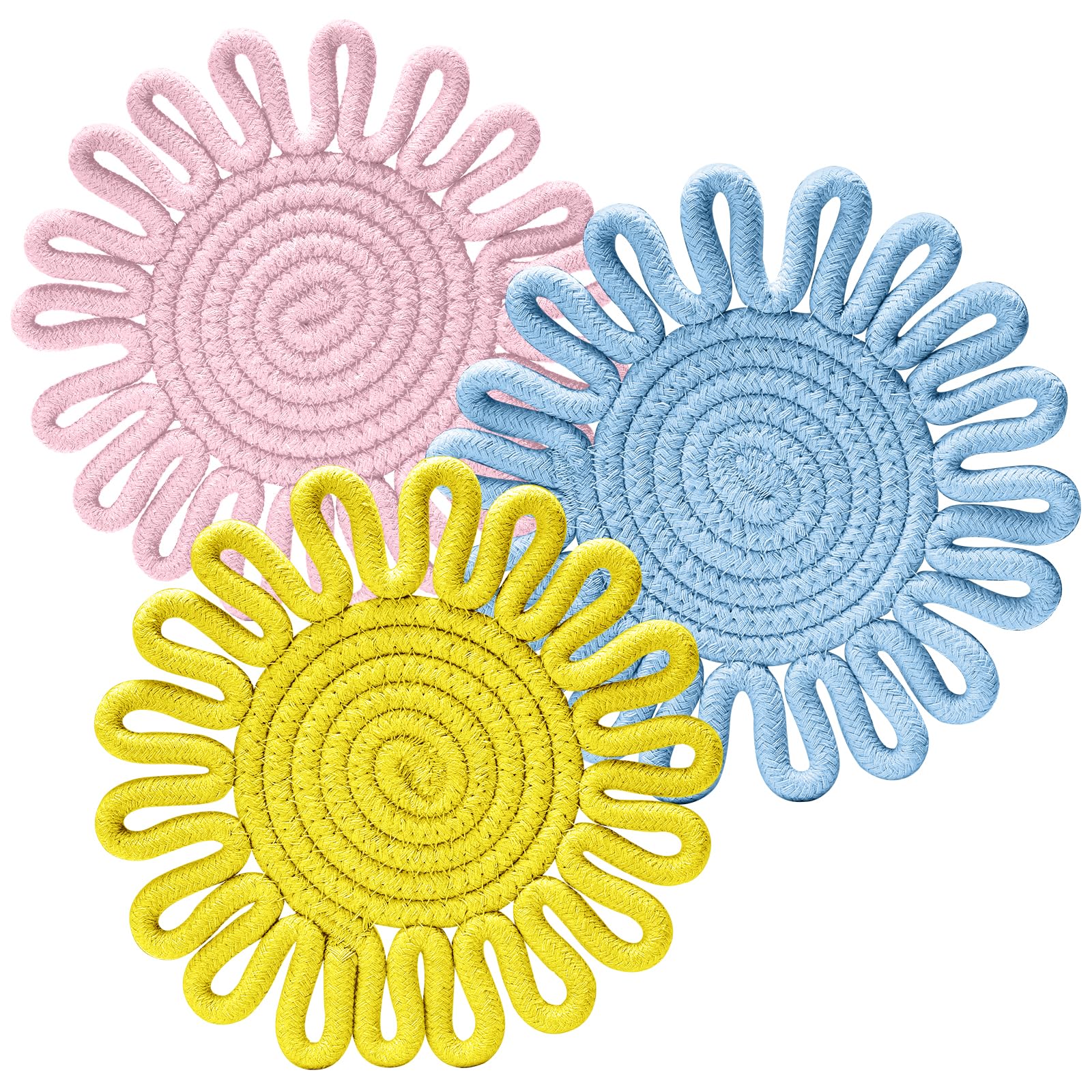 7.5 Inch Trivets for Hot Dishes, 3Pack Trivets for Pots and Pans