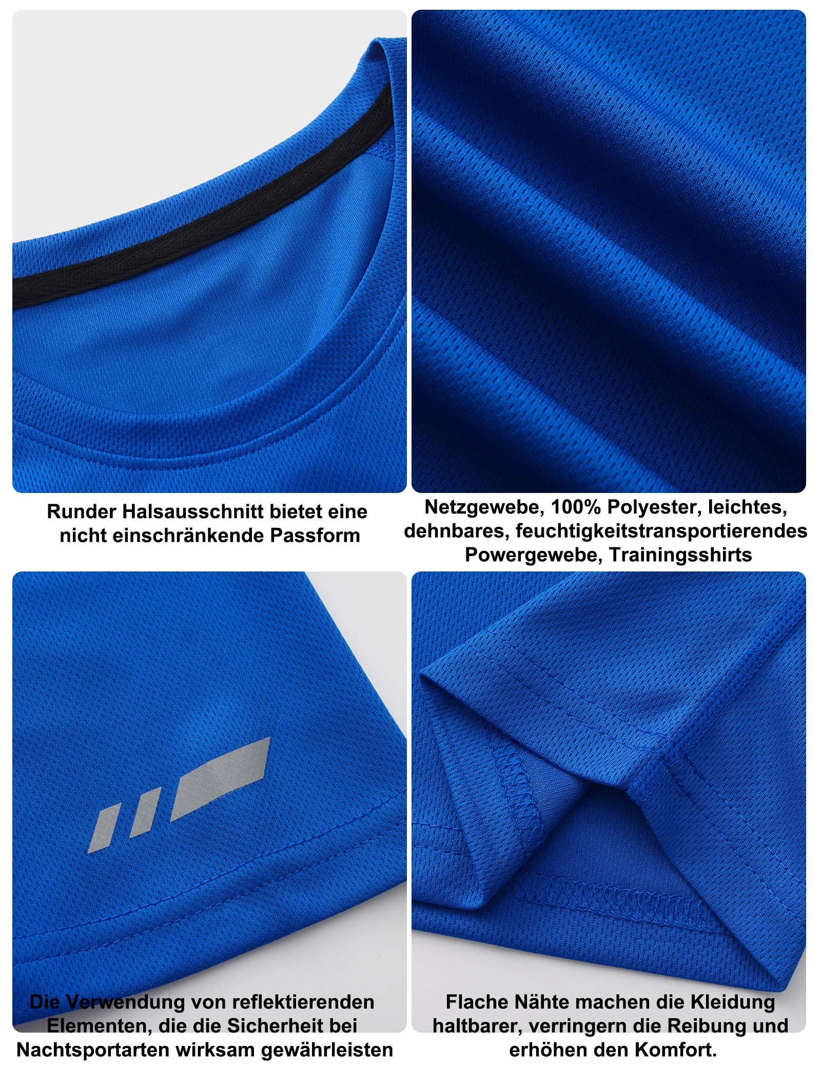 3 Pack T-Shirt Sportiva Uomo - Traspirante, Asciugatura Rapida per Allenamento, Corsa - Maglietta Manica Corta Multi Pezzi