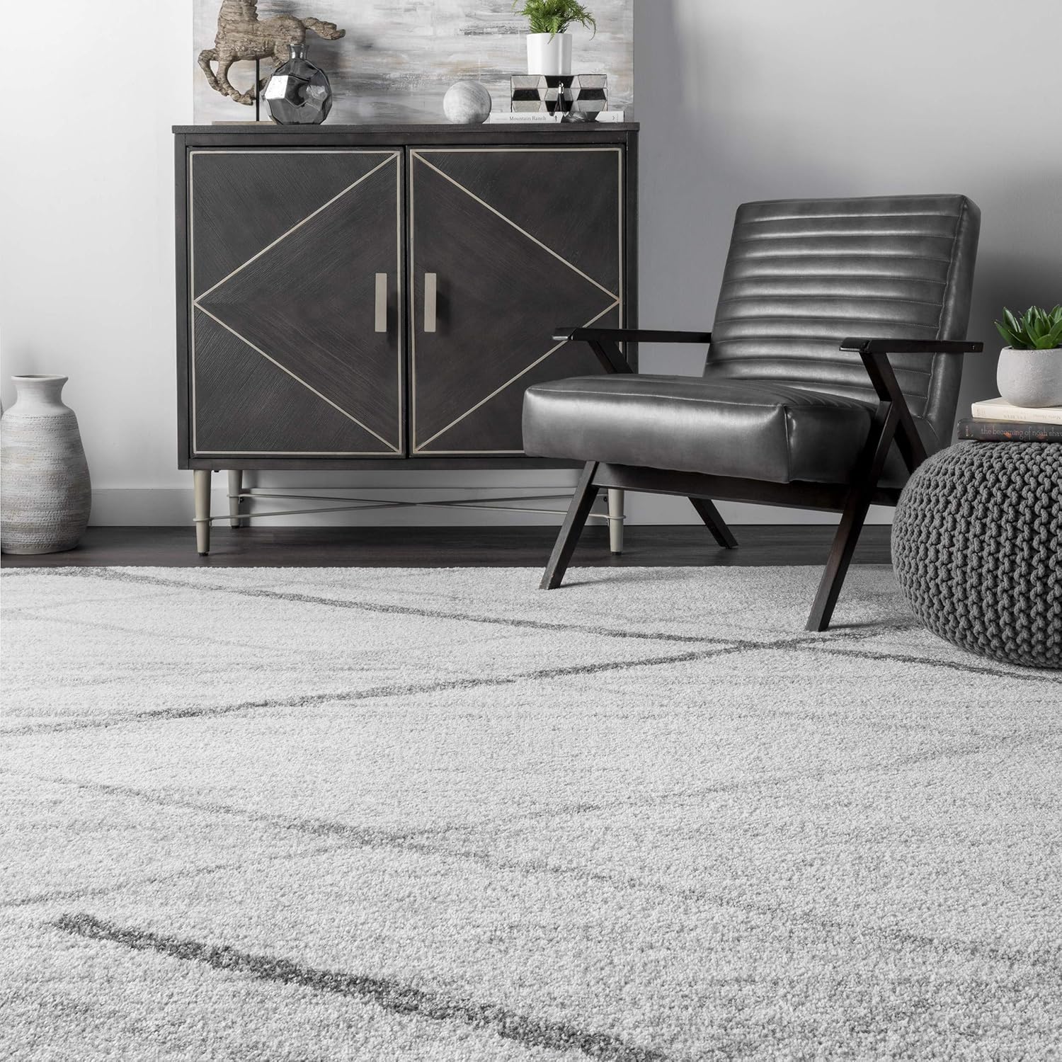 Nuloom Thigpen Grey/Off-White, 12' x 18', Soft and Cozy, High Traffic, Stain Resistant, Easy Clean, Non-Shed, Durable Area Rug for Bedroom, Living Room, Dining Space, Den, Foyer, Entryway