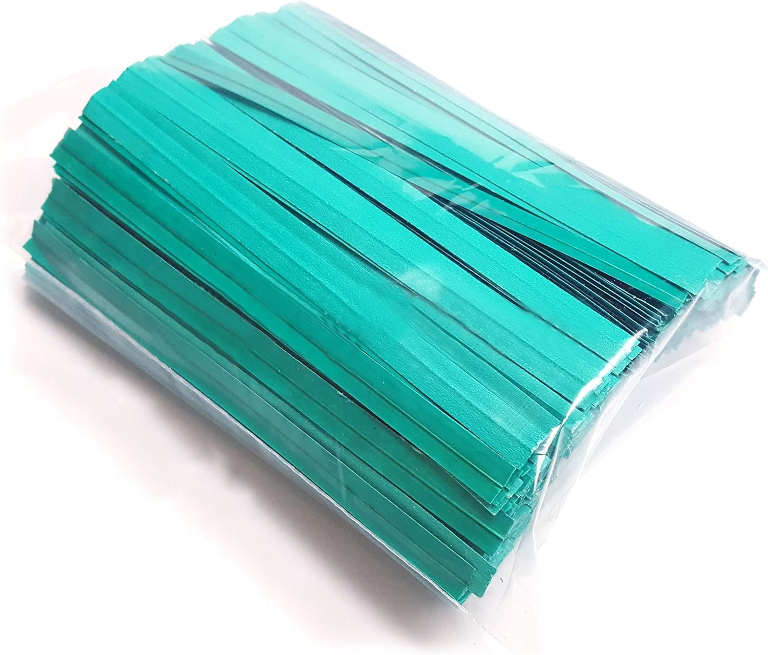 NiftyPlaza 4" Length 500 Green Twist Ties, Plastic Coated