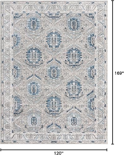 Miniatura 2 de Unique Loom Colección Nyla - Alfombra de área - Princesa (10 pies x 14 pies 1 pulgada, rectangular, grismarfil)