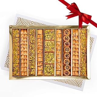 Anabtawi Middle Eastern Sweets - 80-PieceAssorted Baklava, Pistachio and Almond Pastry - Traditional Arabic Baklava Gift Box - No Preservatives, No Additives - Gourmet Baklava Pastry Boxes - 800g