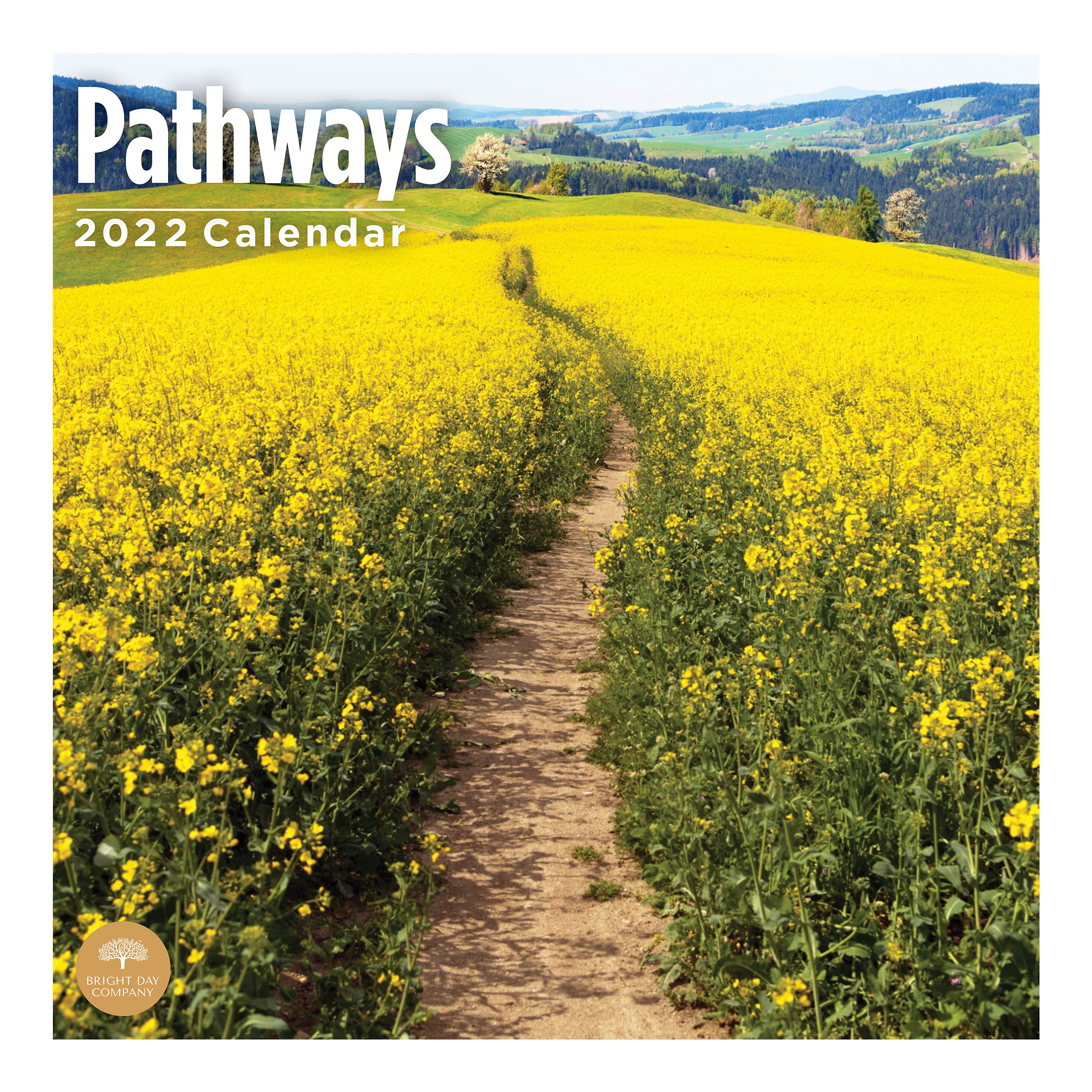 2022 Pathways Wall Calendar by Bright Day, 12 x 12 Inch, Beautiful Trail Hiking Landscape