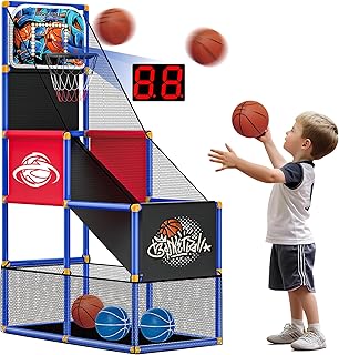 Sponsored You’re seeing this ad based on the product’s relevance to your search query.Learn more about this advertisement SKERITO Basketball Playset, Basketball Game Set with 4 Balls and Hoops for Kids 3 4 5 6 7 8 9 10 11 12 Years Indoor Outdoor Sports Easy Set Up Air Pump Included
