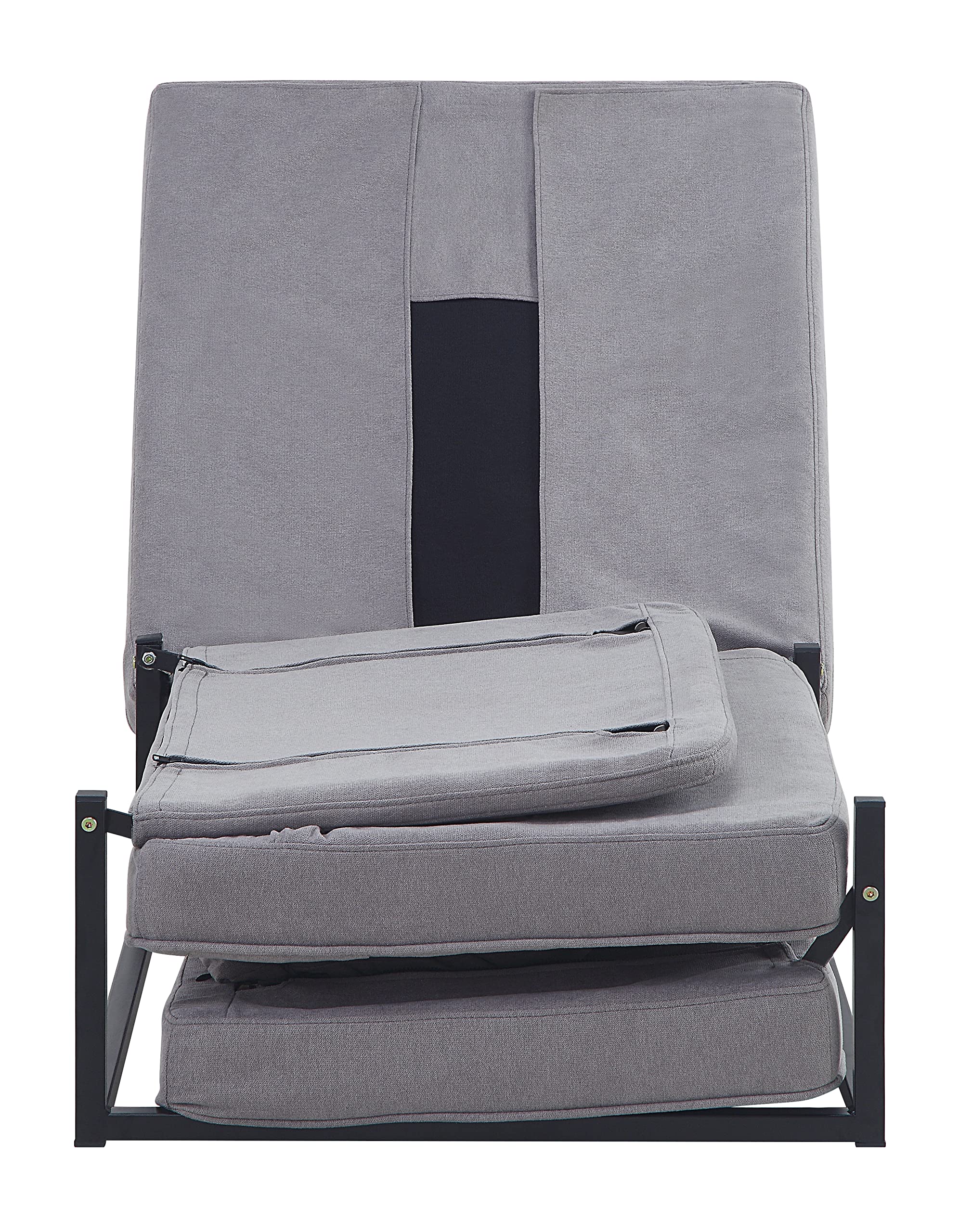 Atlantic Home Collection Sessel, Liege, Hocker Finn, Polyester, Grau, BxTxH: 80cm x 72cm x 43cm
