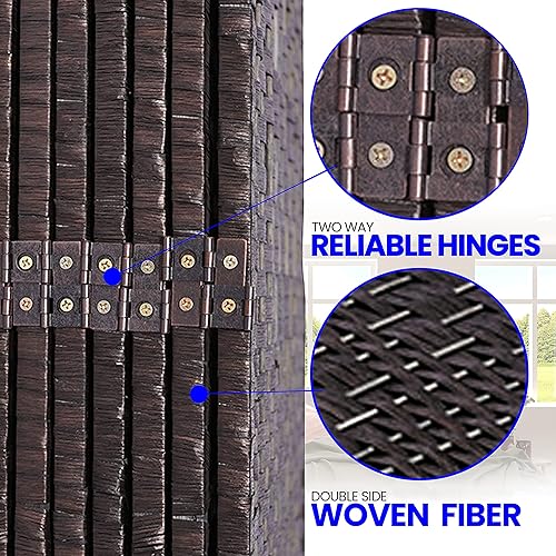 Miniatura 5 de Pantalla de privacidad plegable de 8 paneles de 12 pies de ancho, divisor de habitación de 6 pies de alto, divisores de pared de oficina portátiles,