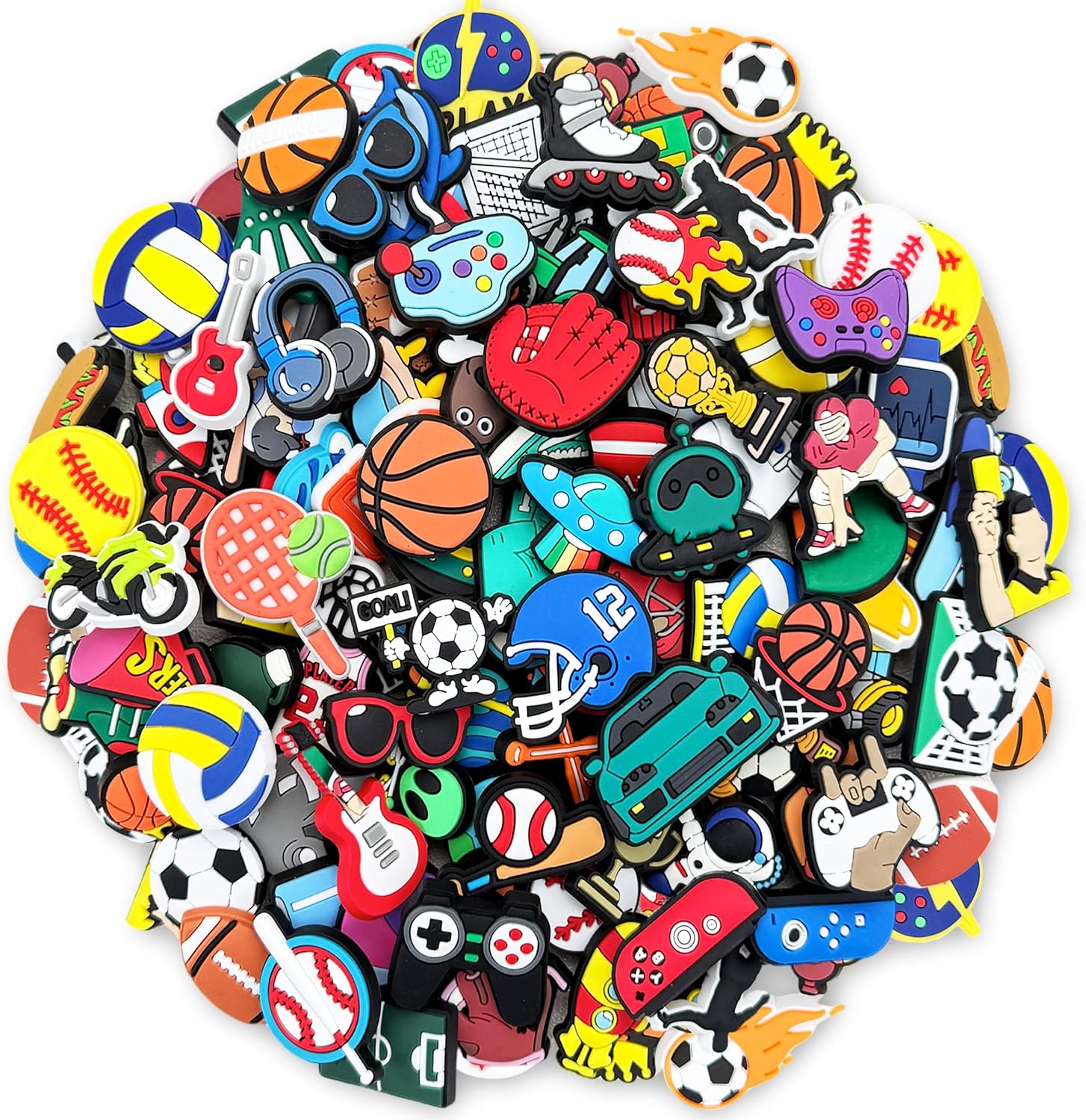 30/50/100 PCS Cool Random Croc Charms for Boys Teens Men