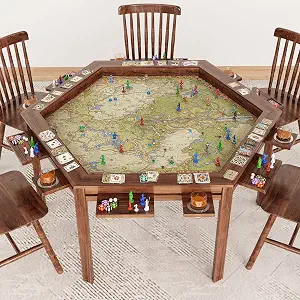 LAUSAINT HOME 59" Hexagon Gaming Table with Removable Top and Play Mat