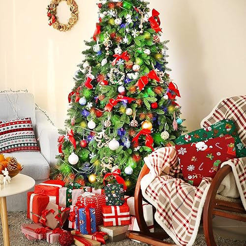 Miniatura 4 de Paquete de 16 piezas de tela de Navidad de 15 x 19 pulgadas, paquete de tela de algodón, Papá Noel, muñeco de nieve, árbol de Navidad, tela de