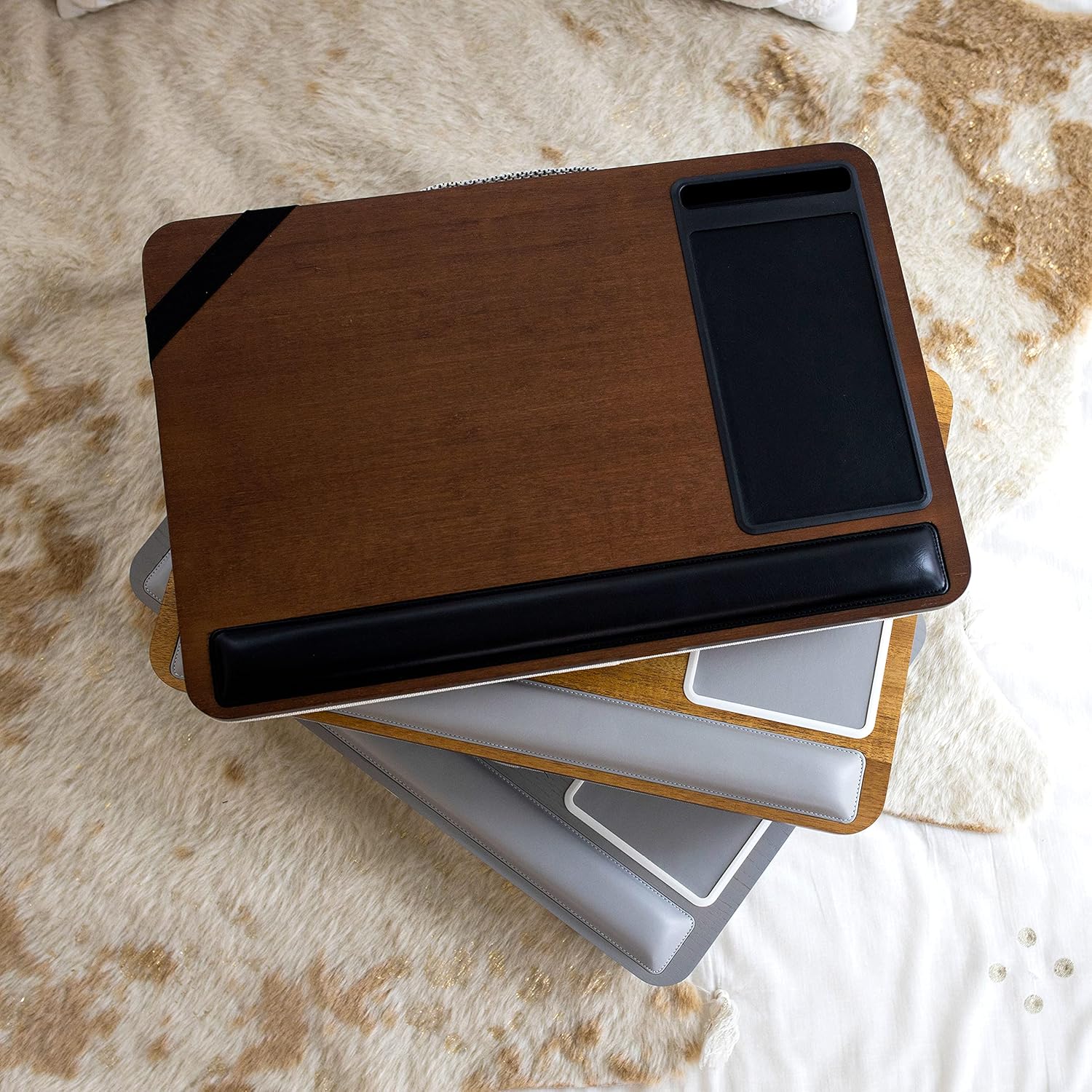 Rossie Home Premium Bamboo Lap Desk with Wrist Rest, Mouse Pad, and Phone Holder - Fits Up to 15.6 Inch Laptops - Espresso - Style No. 91712 : Everything Else