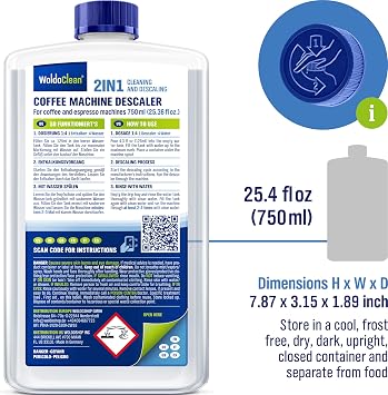 WoldoClean Descaler Solution for Coffee Maker 25.4 oz - 6 Uses Descaling Liquid compatible with Keurig, Nespresso, Breville, Espresso Machines