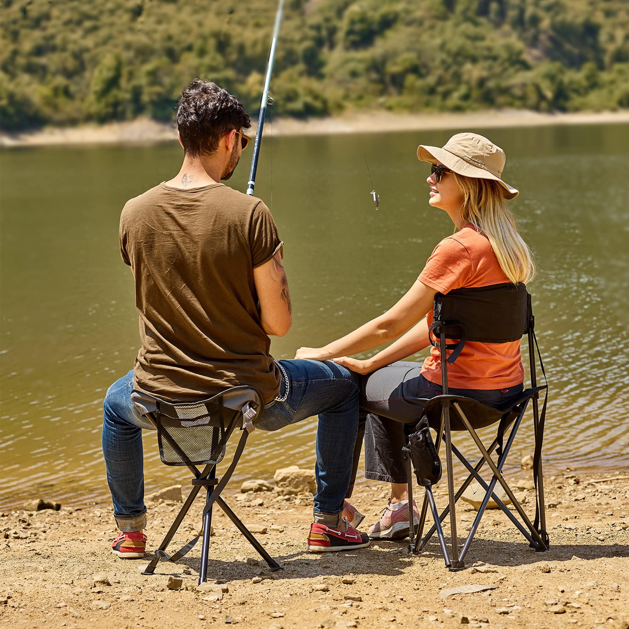 Portal Tabouret de camping pliable avec trépied portable - Petite chaise pour voyage - Siège léger pour randonnée, pêche, événements, festival - Charge maximale : 102 kg Portal Tabouret de camping pliable avec trépied portable - Petite chaise pour voyage - Siège léger pour randonnée, pêche, événements, festival - Charge maximale : 102 kg