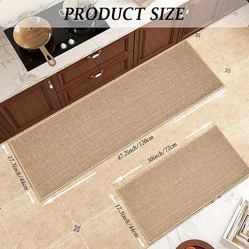 Miniatura 9 de Artnice Alfombra de pasillo de cocina, antideslizante, lavable, súper absorbente, alfombra de goma para entrada, fregadero, pasillo, cuarto de