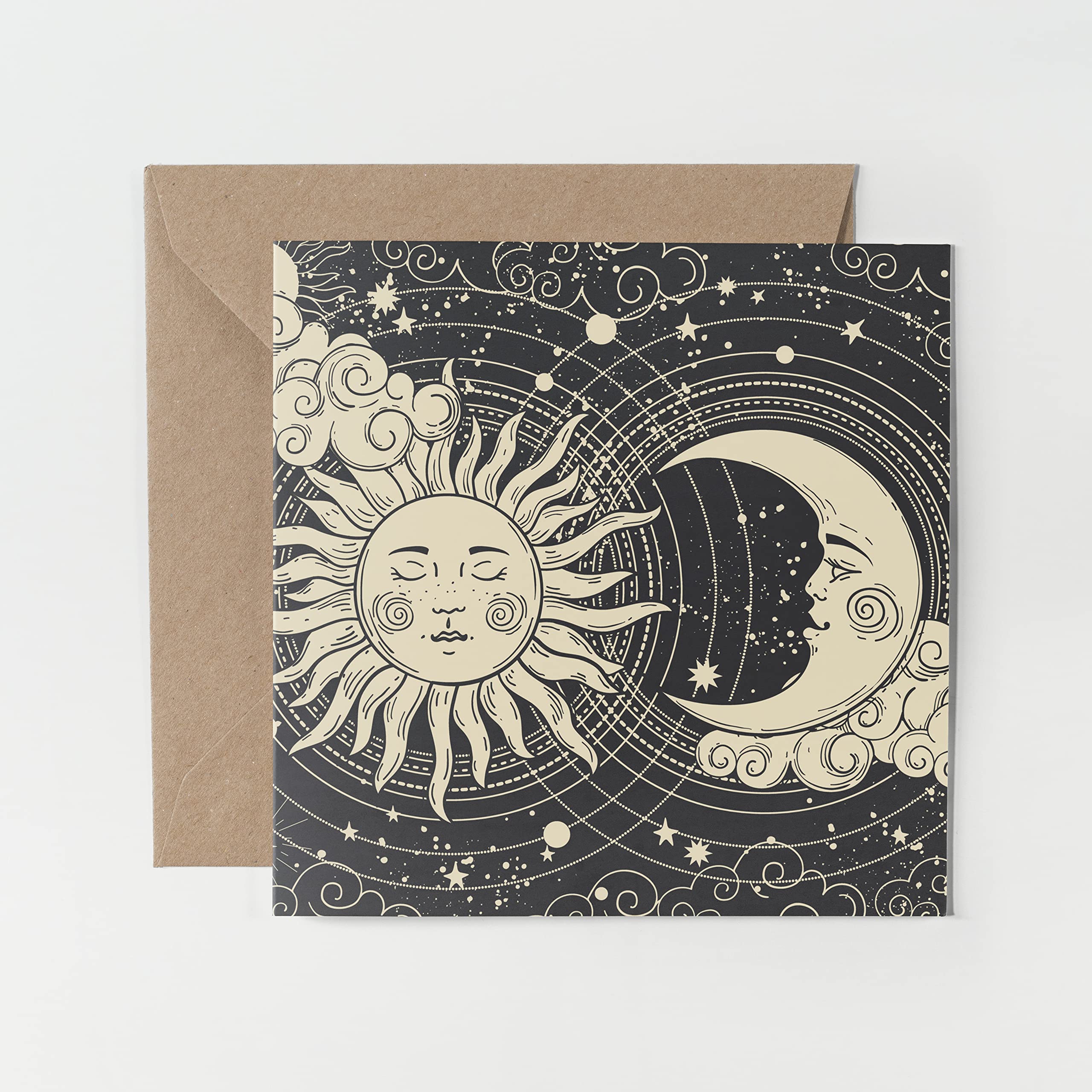 1 x Greeting Card - Sun & Moon Astrology Space Universe Celestial Birthday Gift #0151