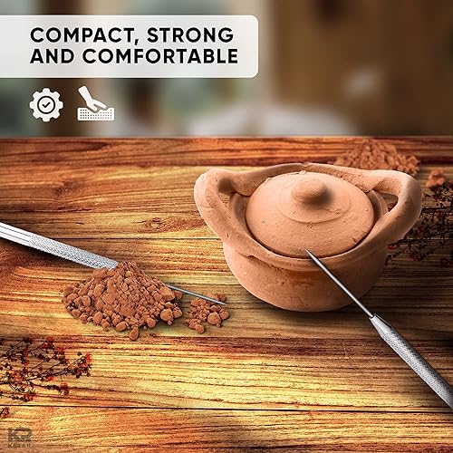 Miniatura 8 de KETAR 4 herramientas de aguja de cerámica  Herramientas de aguja de 6.3 pulgadas para arcilla, puntas de acero inoxidable duraderas, agarre