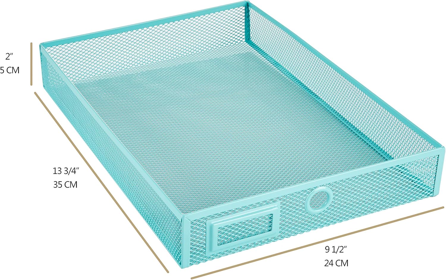 Annova Desk Organizer Wire Mesh 3 Tier Sliding Drawers Paper Sorter/Multifunctional/Premium Solid Construction for Letters, Documents, Mail, Files, Paper, Kids' Art Supplies (Turquoise)