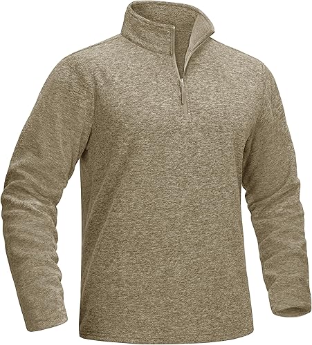 MAGCOMSEN Camisas para hombre con cremallera de 14, sudadera de forro polar de peso medio, manga larga, sudaderas atléticas