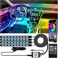 Vista 9 de Luces interiores de coche, tiras de luces LED de 5V con adaptador USB, kit de iluminación ambiental para coche, tiras de luces de cambio