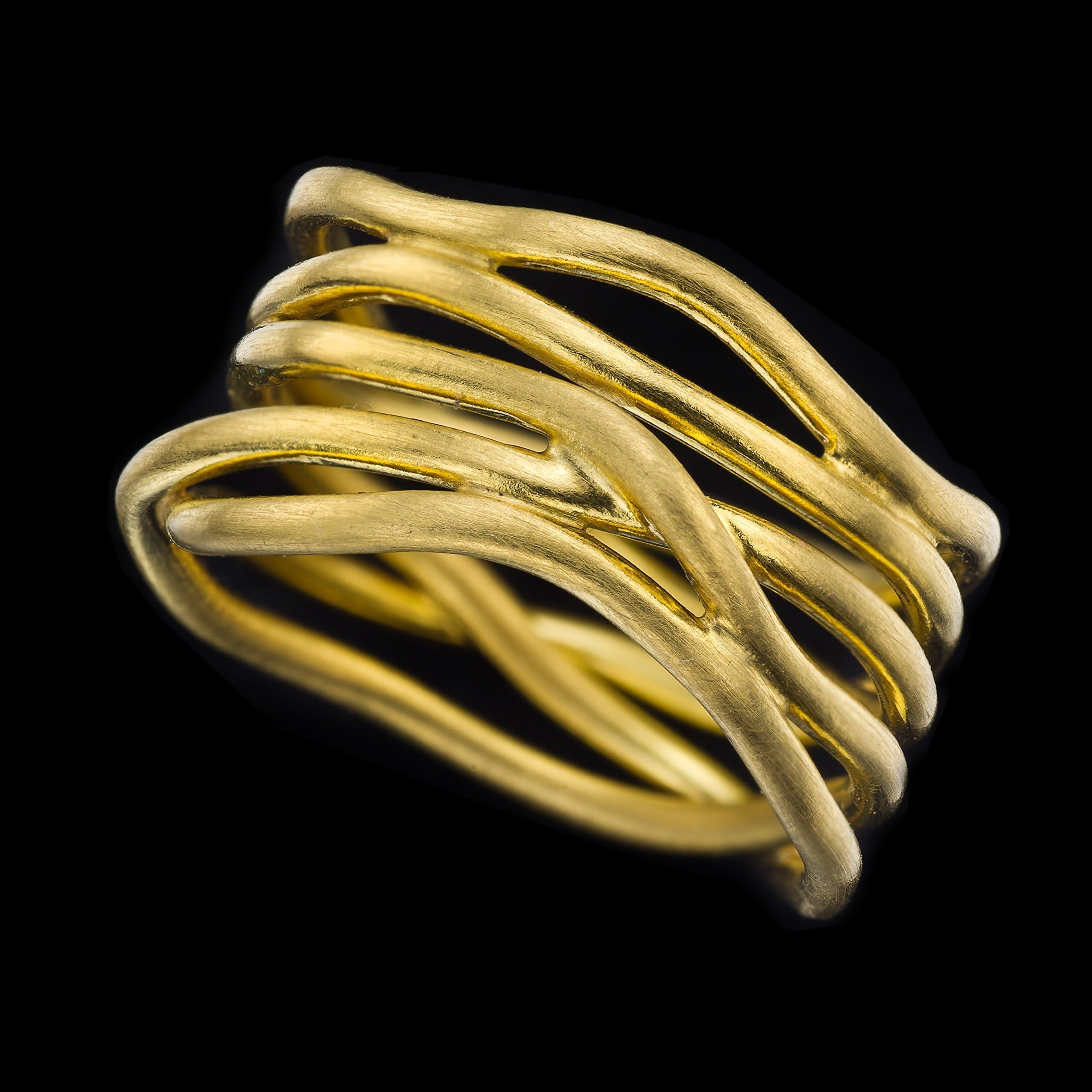 22k Solid Gold Ring, Gold Wedding Ring,22k Solid Gold Wire Wrapped around, 22k Gold Wedding Band, Fine Jewelry,Handmade,Resizable.