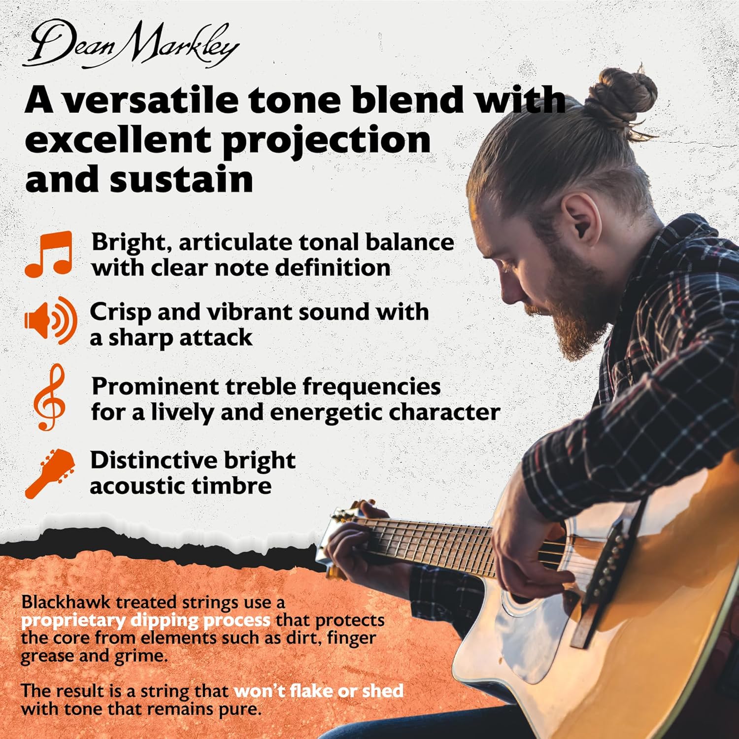 Blackhawk Coated Phosphor Bronze Acoustic Guitar Strings, 11-52 Light Guitar Strings Acoustic 6 String Set, Sparking Tone with Warm Rich Sound Acoustic Guitar Strings, Made in the USA