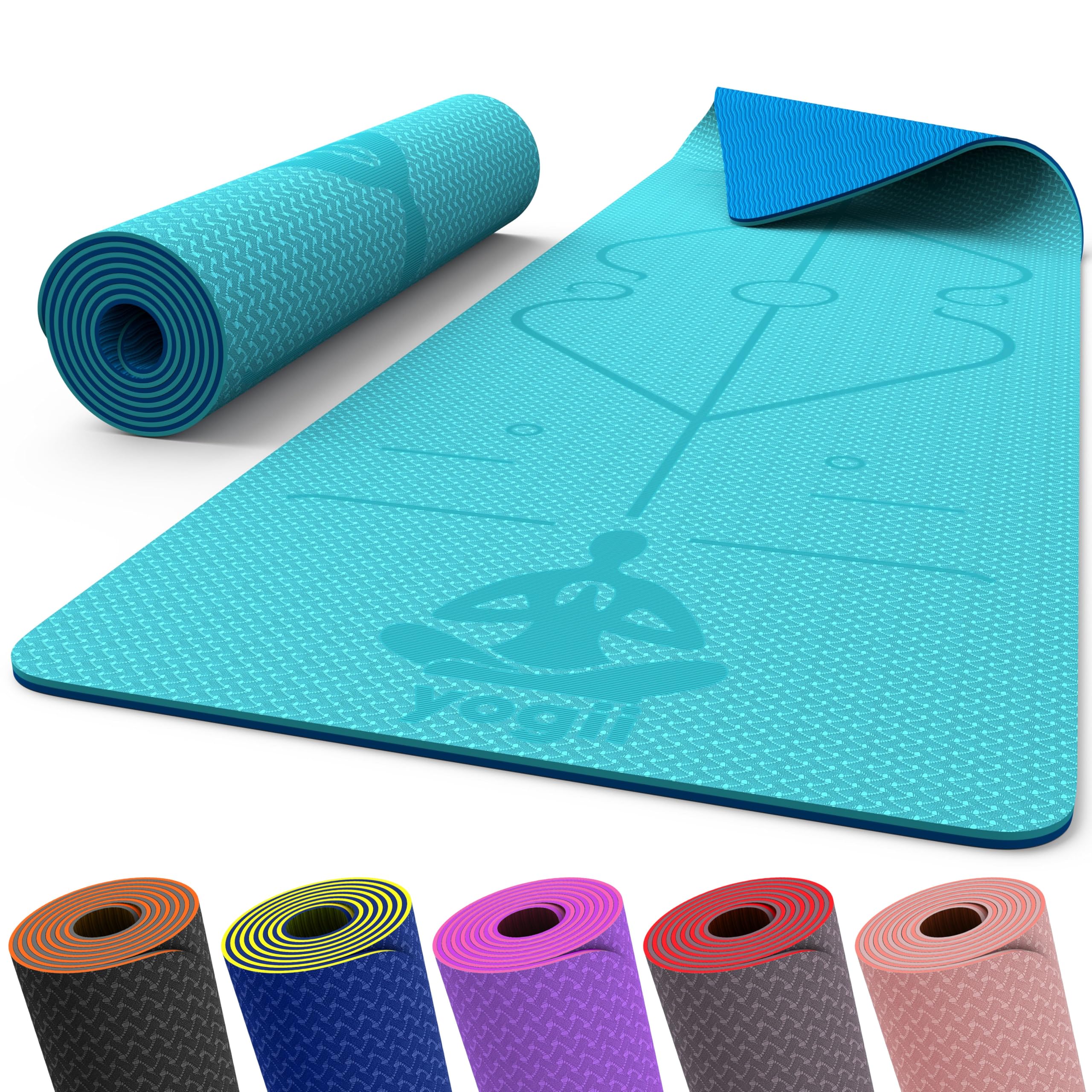 Yogii Yoga Mat - Non-Slip 6mm Thick TPE & Travel-friendly Yoga Mat