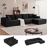 Vista 28 de Sofá Seccional Cloud de 110", Sofá Boneless para Sala de Estar, Sofá Seccional Modular con Asiento Profundo, Cómodo Sofá Esponjoso con Chaise