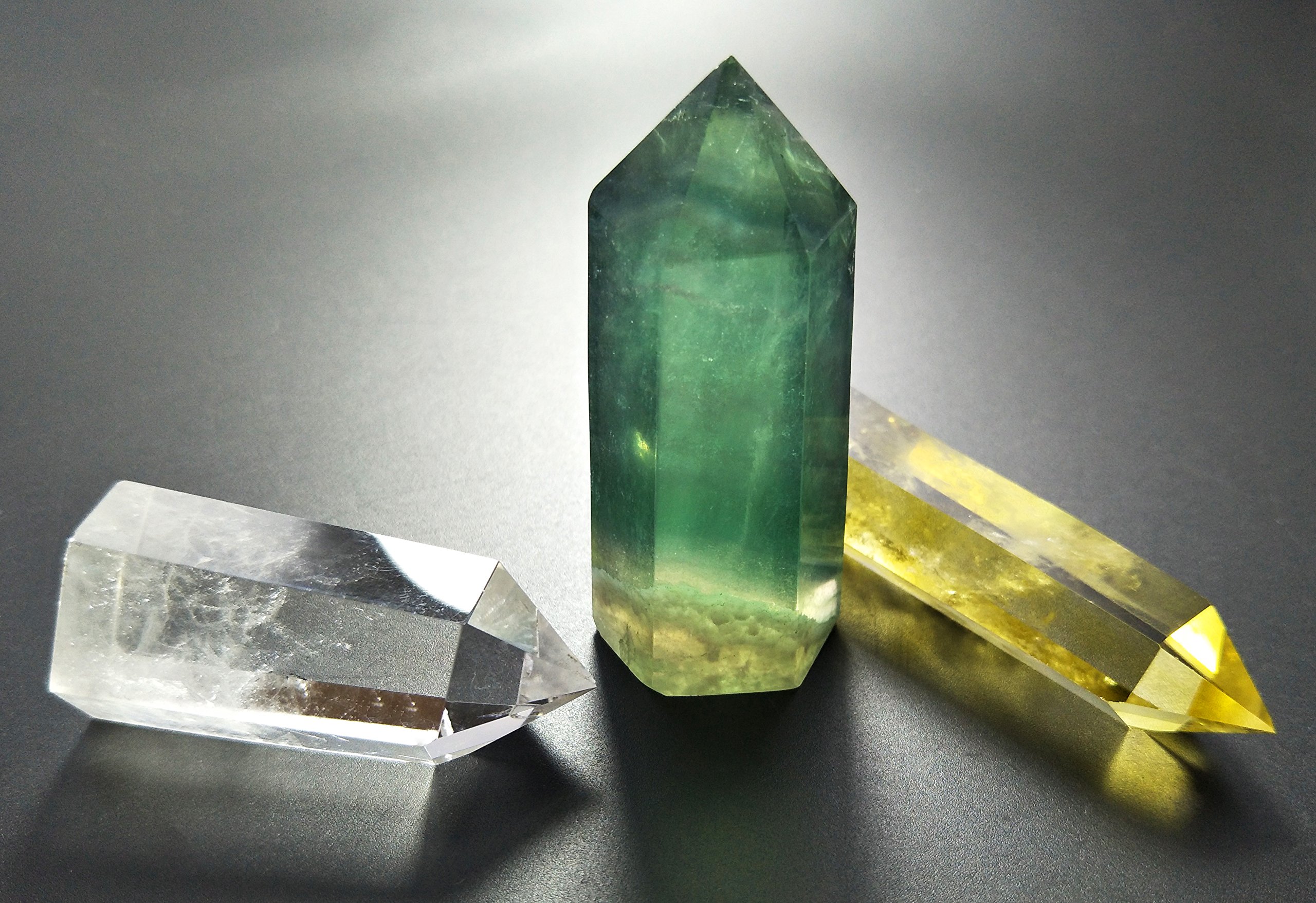 Set 3 Bacchette Di Cristallo Curativo - Quarzo Rosa, Trasparente E Giallo, Per Reiki E Meditazione - Foto 8