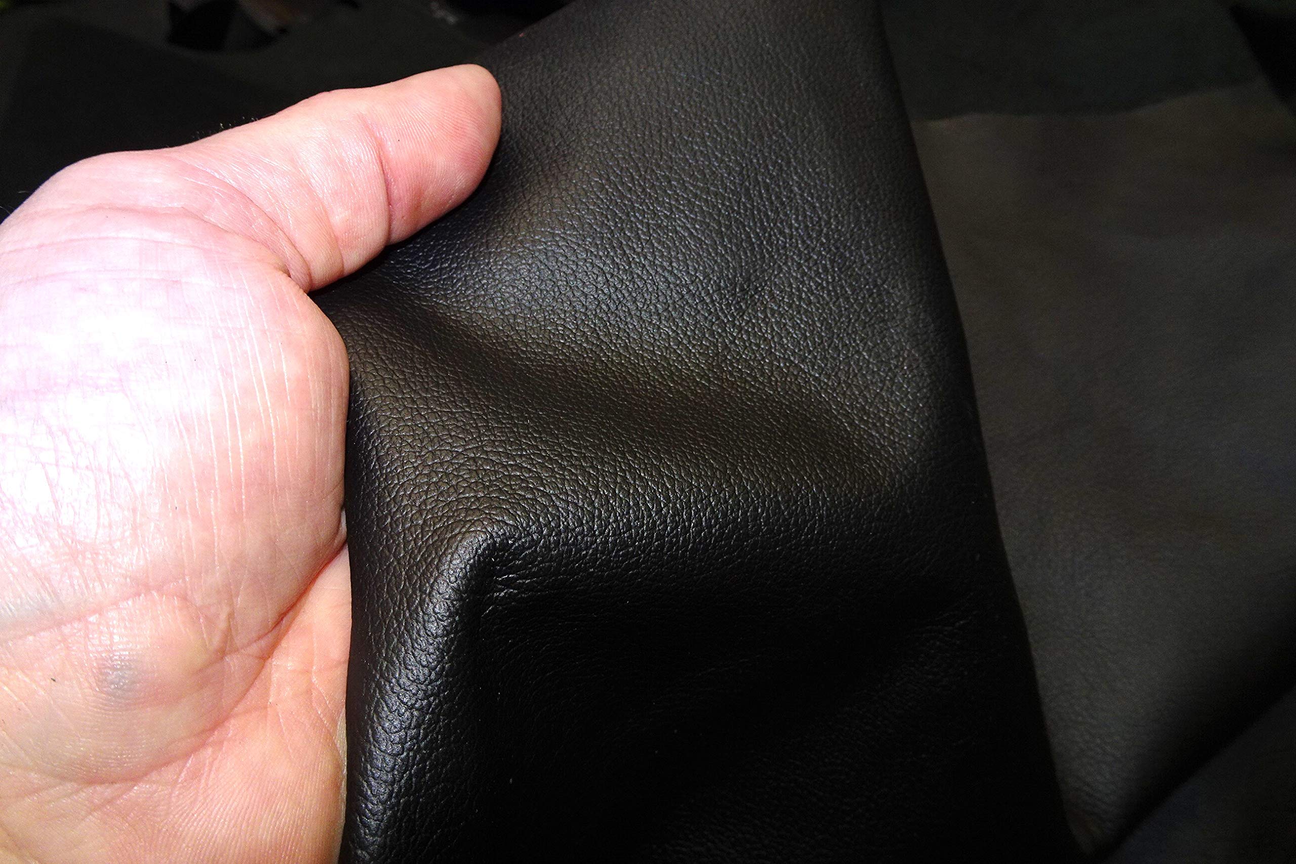 Lederreste Nappaleder Lederstücke schwarz Lederzuschnitte Möbelleder 1,2-1,4 mm (DIN A2 60 x 42 cm, Leder genarbt Sort 2)