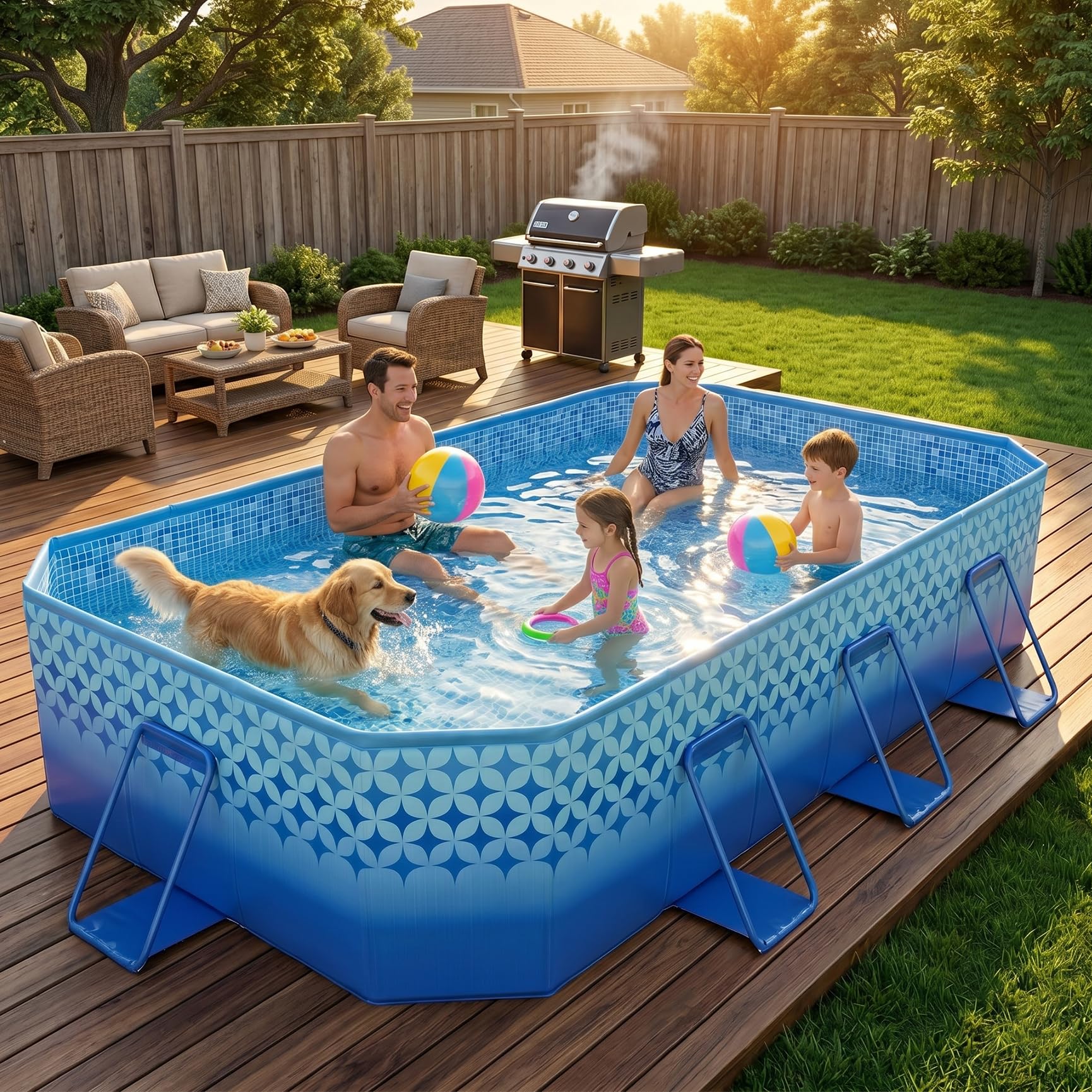 Photo 1 of 116" Foldable Pool for Kids & Adults,Indigo