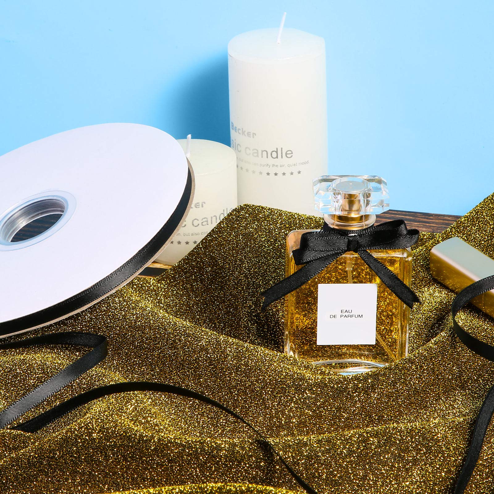 Chuangdi Solid Color Satin Ribbon Decorative Wrapping Ribbon for Wrapping Weddings Hair Ties Dresses Blanket Edging Crafts Bows Ornaments(1/4 Inch, 100 Yards,Black)