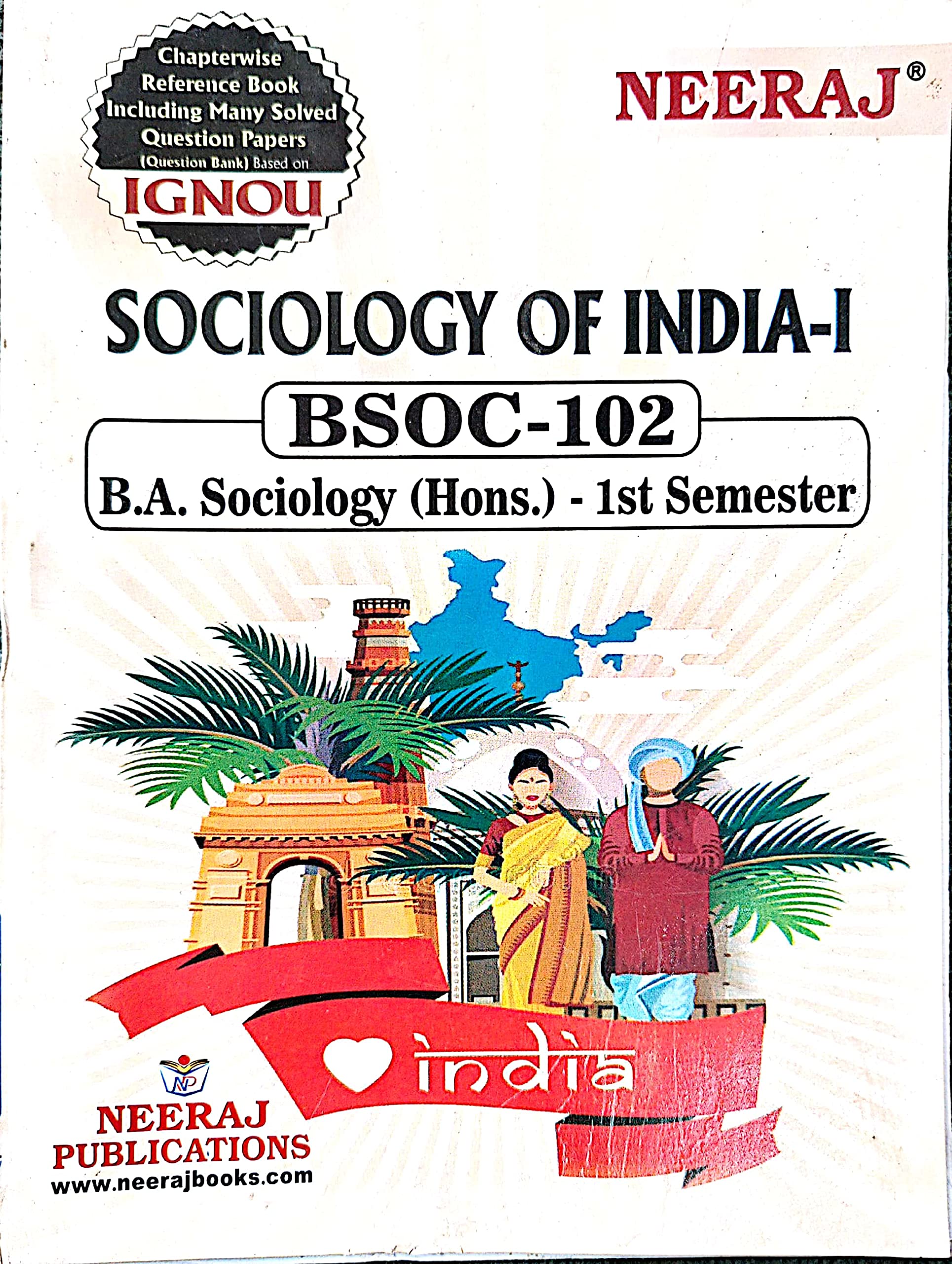 SOCIOLOGY OF INDIA-1 REFERNECE BOOK BSOC-102 ENGLISH MEDIUM SOLVED IGNOU PREPRATION HELPBOOK