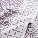 Modern Threads 6 Ensemble de pièces, 2 Serviettes de bain, 2 Serviettes à main, 2 Vestiges Fils teints Jacquard / Ensemble de serviettes solides Monroe Orchid