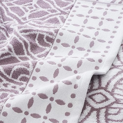 Miniatura 23 de Modern Threads Juego de 6 piezas, 2 toallas de baño, 2 toallas de mano, 2 toallas pequeñas, juego de toallas de hilo jacquard teñido/sólido, azul