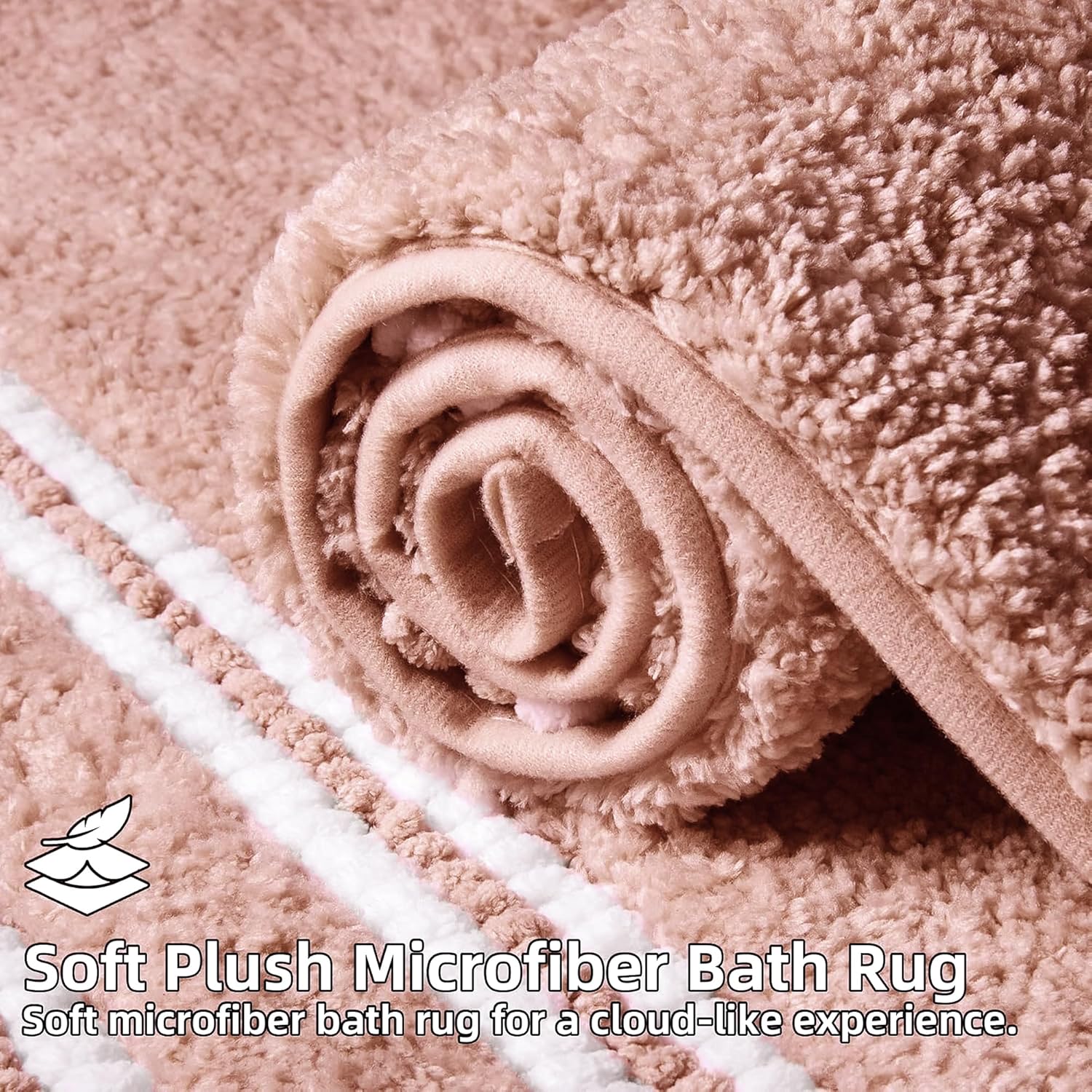 Arenarug Bathroom Rugs 24x36 Extra Soft Absorbent Bath Mat Chenille Non Slip Shower Mat Rubber Backing Machine Washable Bath Mats for Bathroom Shaggy Coral Bath Rugs for Tub, Hallway